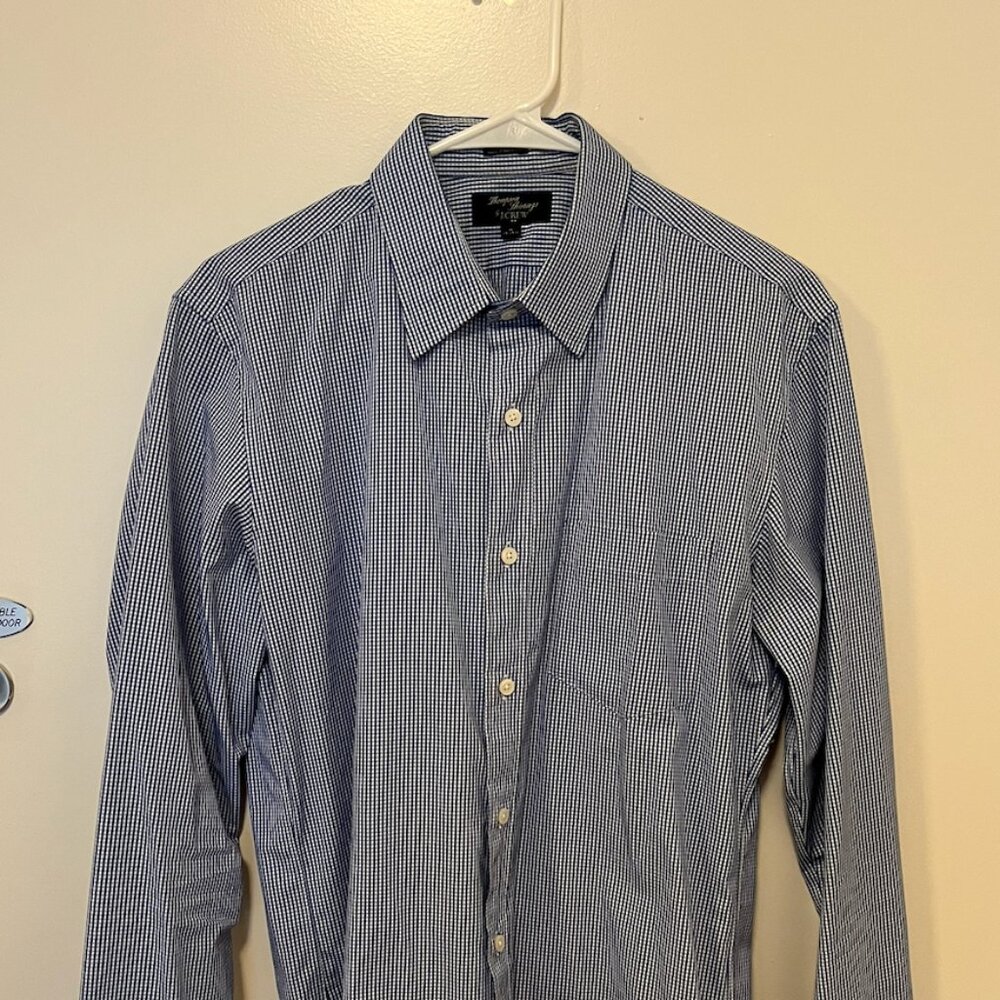 J Crew Thompson Shirt Mens Medium Blue Checkered Shirt
